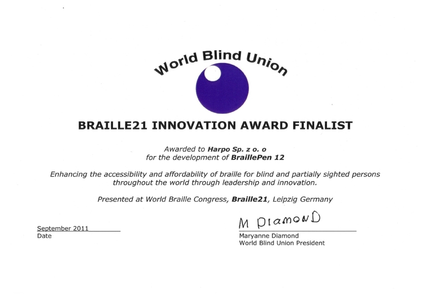 Braille21 Dyplom